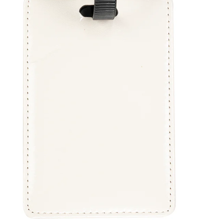 Leather luggage tags with strap