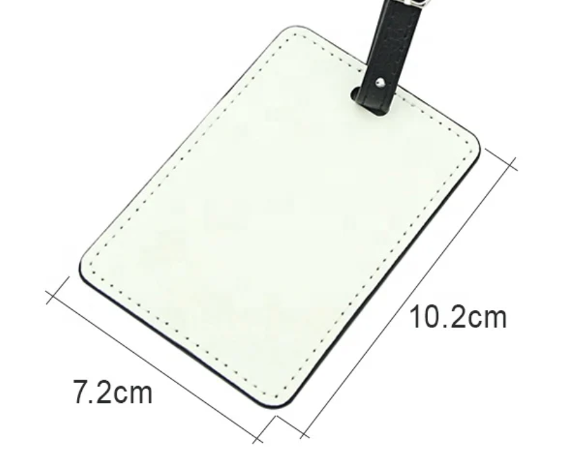 Leather luggage tags with strap