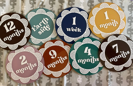 Painted Acrylic Baby Milestone Disks