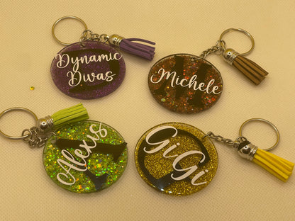 Glitter acrylic keychains