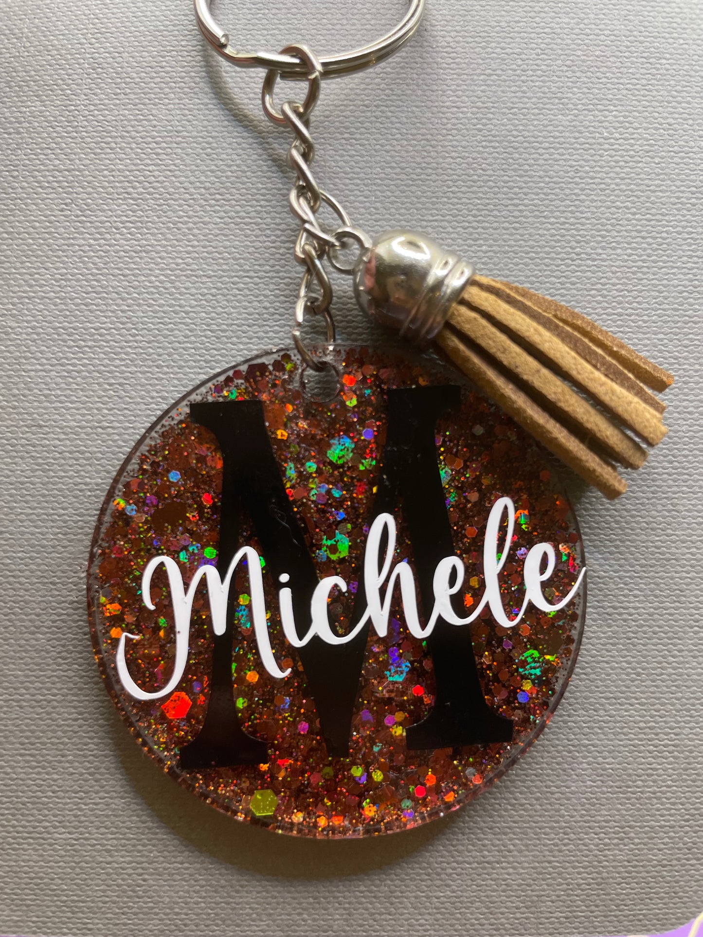 Glitter acrylic keychains