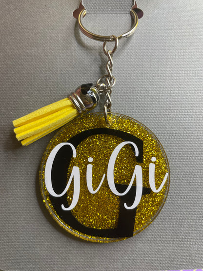 Glitter acrylic keychains