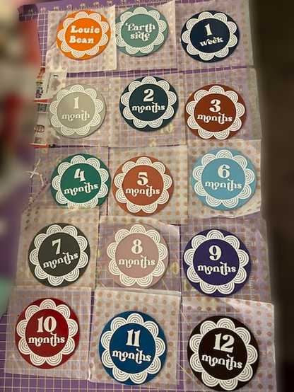 Painted Acrylic Baby Milestone Disks