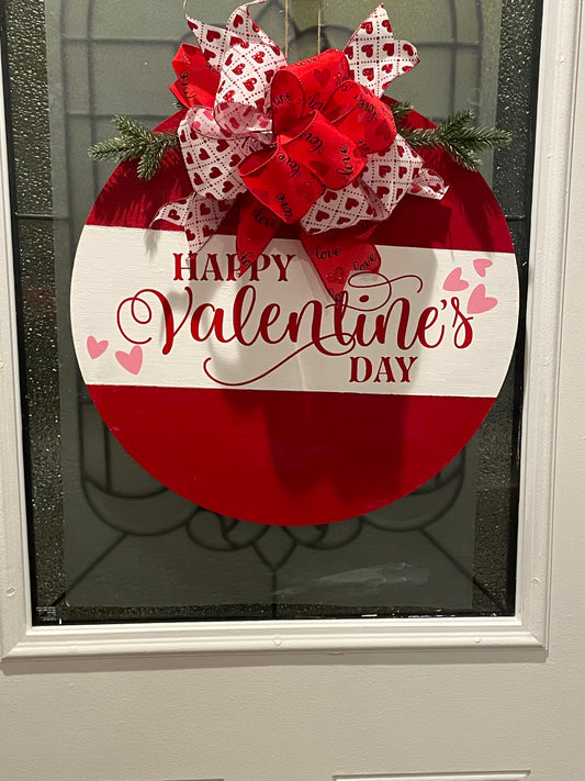 Valentine's Day wooden door sign