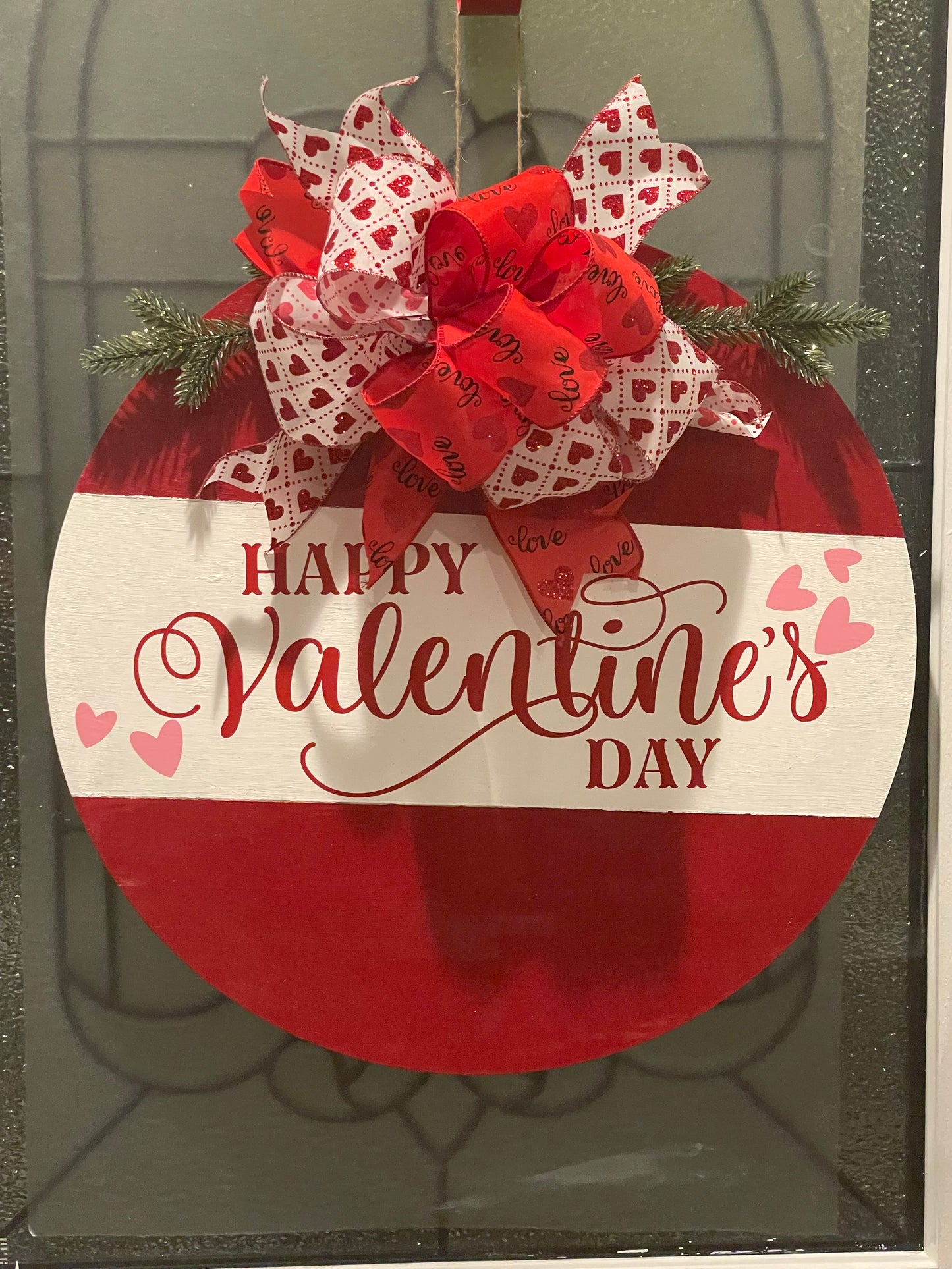 Valentine's Day wooden door sign