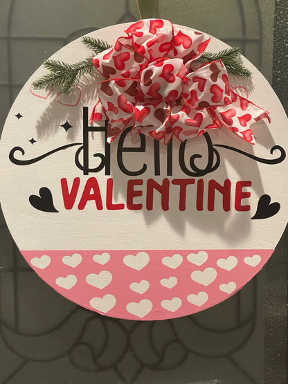 Valentine's Day wooden door sign