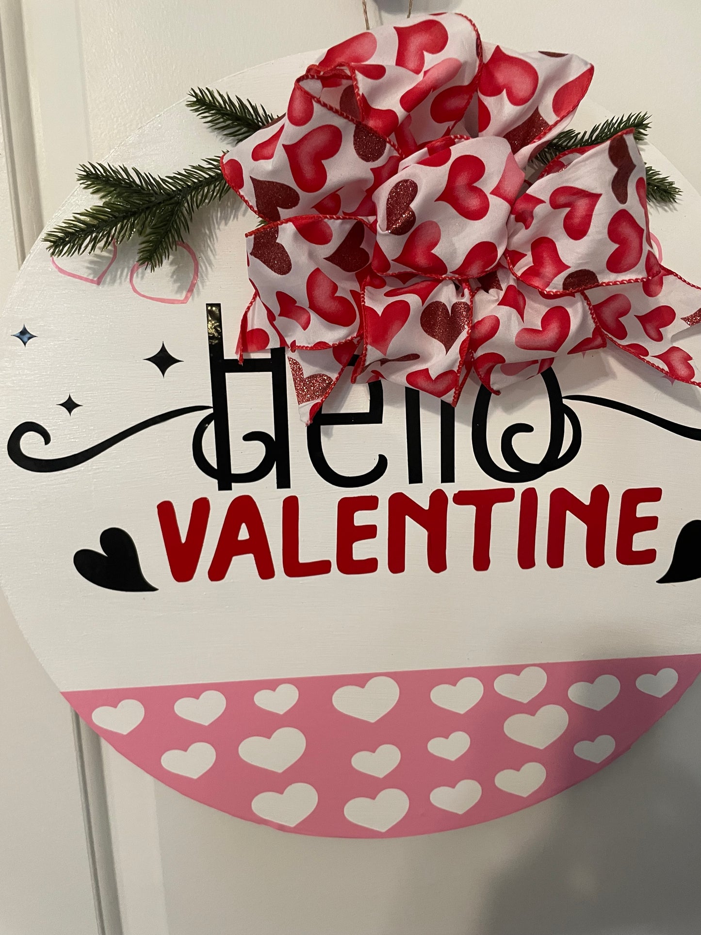 Valentine's Day wooden door sign