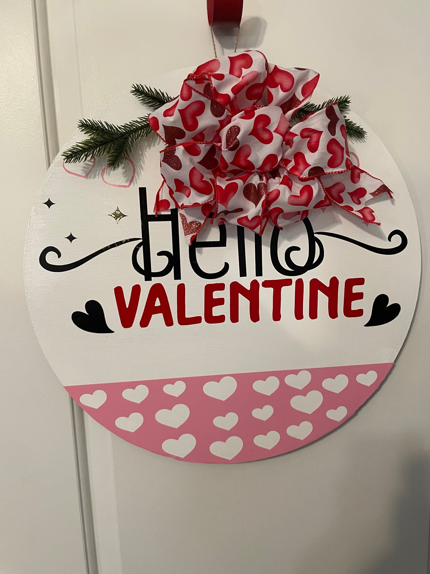 Valentine's Day wooden door sign