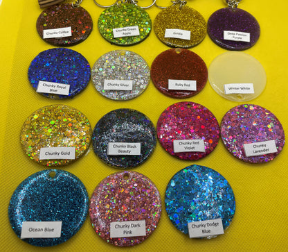 Glitter acrylic keychains